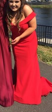 Red off shoulder graduation