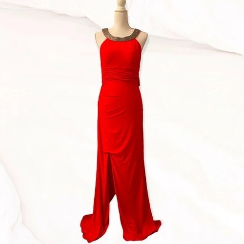Deb red prom gown - deb,