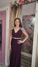 Womens Bridesmaids Maxi Plum