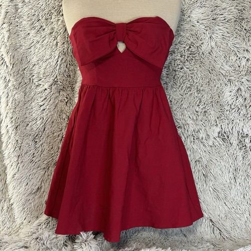 Deb red strapless mini dress - red,