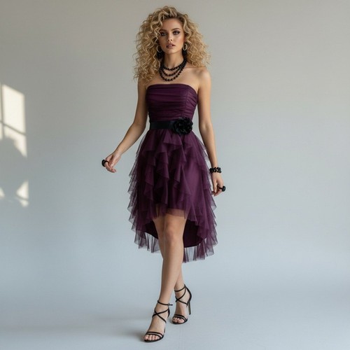 Deb burgundy strapless tulle - burgundy,